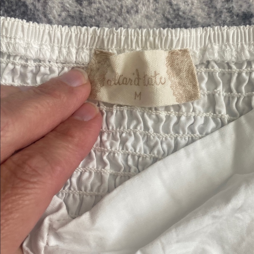 Charming White Puff Sleeve Dress - Picture 2 of 3